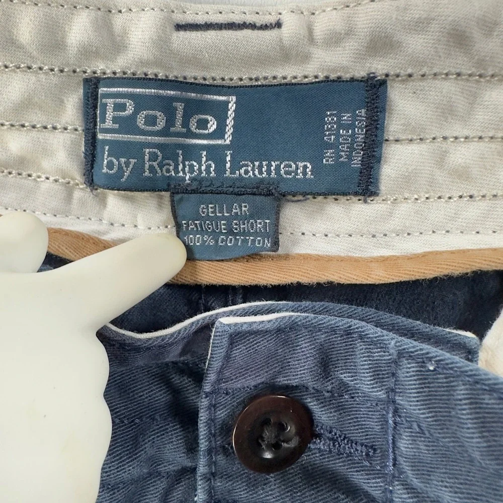 Polo Ralph‎ Lauren Shorts Mens 40 Navy Gellar Fatigue Cargo Chino Heavy Pockets